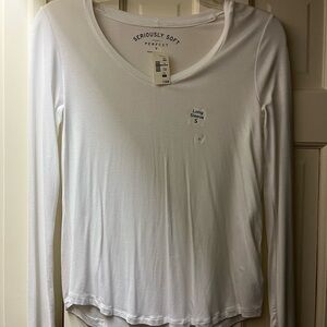 Women's White Long Sleeve Top
